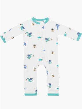 🪁 NWT Kyte BABY Zip-Up Romper, Dragon, 6-12M